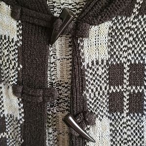 Long sweater hooded cardigan
